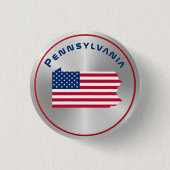 Pennsylvania Patriotic Map Amerikaanse vlag Ronde Button 3,2 Cm (Voorkant)