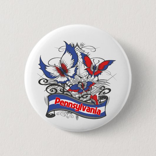 Pennsylvania Patriotism Butterfly Ronde Button 5,7 Cm (Voorkant)