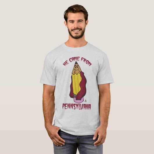 Pennsylvania Pencil Vampire Fun Cartoon Kunst T-shirt (Voorkant volledig)