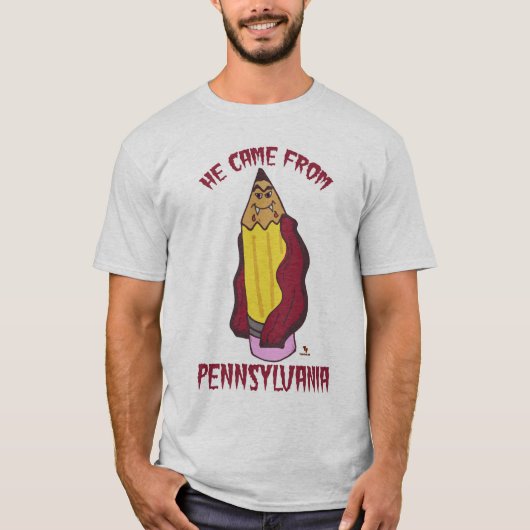 Pennsylvania Pencil Vampire Fun Cartoon Kunst T-shirt (Voorkant)