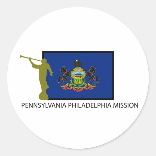 PENNSYLVANIA PHILADELPHIA MISSION LDS CTR RONDE STICKER (Voorkant)