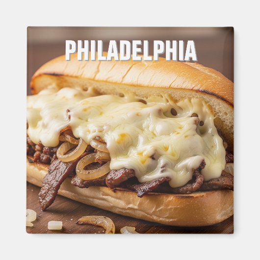 Pennsylvania Philadelphia Philly Cheesesteak Magneet (Voorkant)