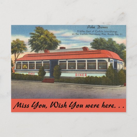 Pennsylvania, Pike Diner Briefkaart (Voorkant)