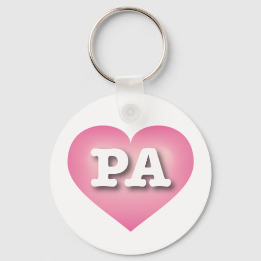Pennsylvania Pink Fade Heart - Ik hou van PA Sleutelhanger (Voorkant)