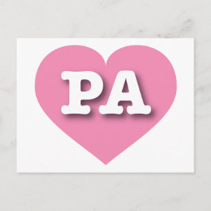 Pennsylvania Pink Heart - Ik hou van PA Briefkaart