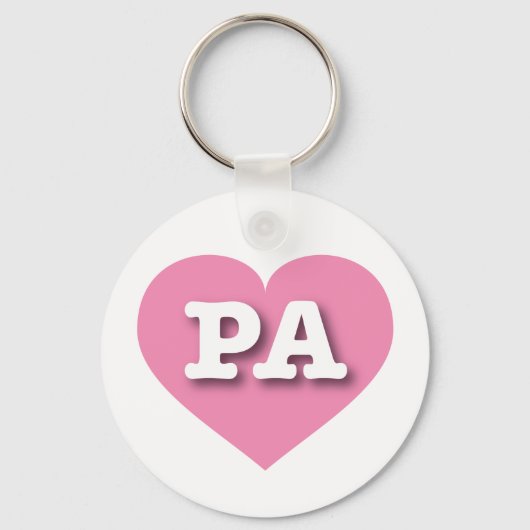 Pennsylvania Pink Heart - Ik hou van PA Sleutelhanger (Voorkant)