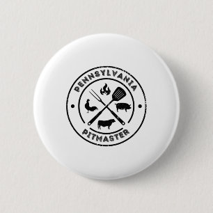 Pennsylvania Pitmaster BBQ Smoker Grilling Byrbequ Ronde Button 5,7 Cm