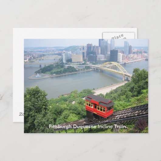 Pennsylvania Pittsburgh Duquesne Inline Train Briefkaart (Voorkant / Achterkant)