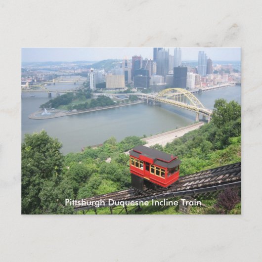 Pennsylvania Pittsburgh Duquesne Inline Train Briefkaart (Voorkant)
