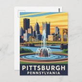 Pennsylvania Pittsburgh Reizen Briefkaart (Voorkant / Achterkant)