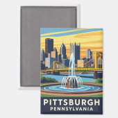 Pennsylvania Pittsburgh Reizen Magneet (Voorkant / Achterkant)