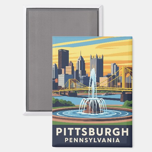 Pennsylvania Pittsburgh Reizen Magneet (Voorkant / Achterkant)