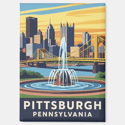 Pennsylvania Pittsburgh Reizen Magneet (Voorkant)