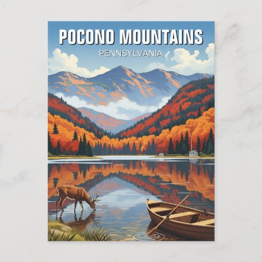 Pennsylvania Pocono Mountains Reizen Briefkaart (Voorkant)