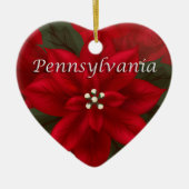 Pennsylvania Poinsettia Heart Keepomwille Ornament (Voorkant)