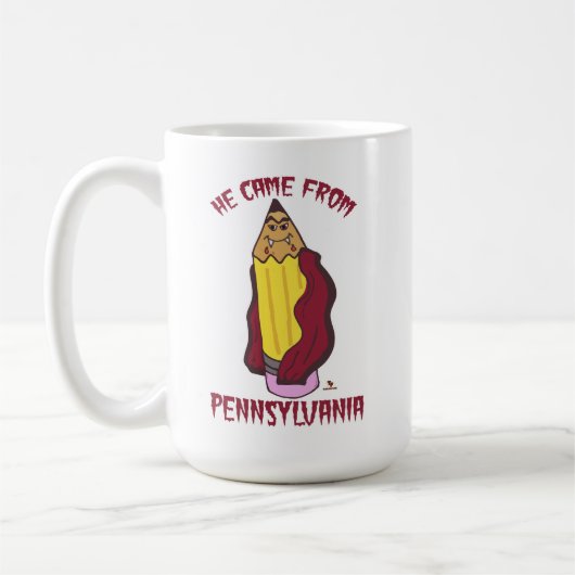 Pennsylvania Potlood Vampier Cheeky Humor Koffiemok (Links)