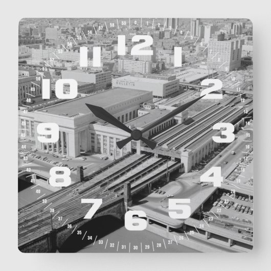 Pennsylvania Railroad 30th St.Station Wall Clock Vierkante Klok (Voorkant)