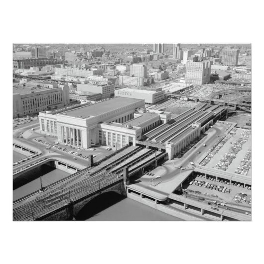 Pennsylvania Railroad 30th Street Station Foto Afdruk (Voorkant)