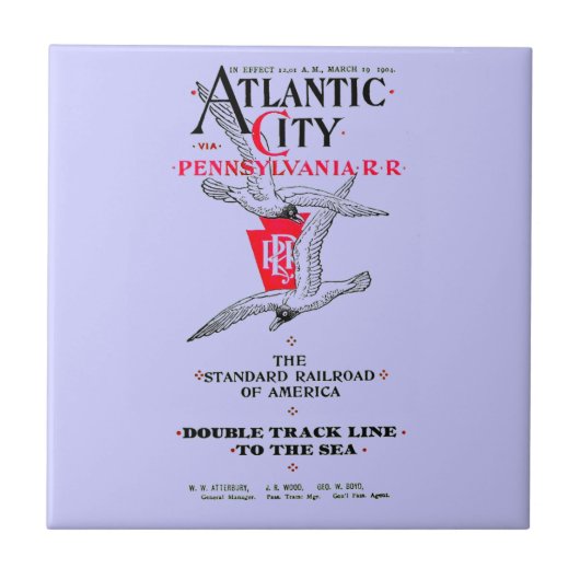 Pennsylvania Railroad Atlantic City Service 1904 Tegeltje (Voorkant)