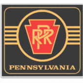 Pennsylvania Railroad Black and  Gold large Square Sticker (Voorkant)