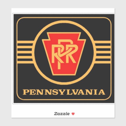 Pennsylvania Railroad Black and  Gold large Square Sticker (Vel)