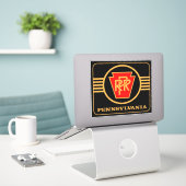 Pennsylvania Railroad Black and  Gold large Square Sticker (Laptop op bureau)