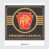 Pennsylvania Railroad Black and Gold large Square Sticker (Vel)