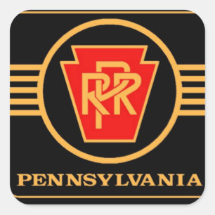 Pennsylvania Railroad Black en Gold large Vierkante Sticker