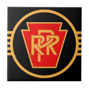 Pennsylvania Railroad Black en Gold Stone Coa Tegeltje