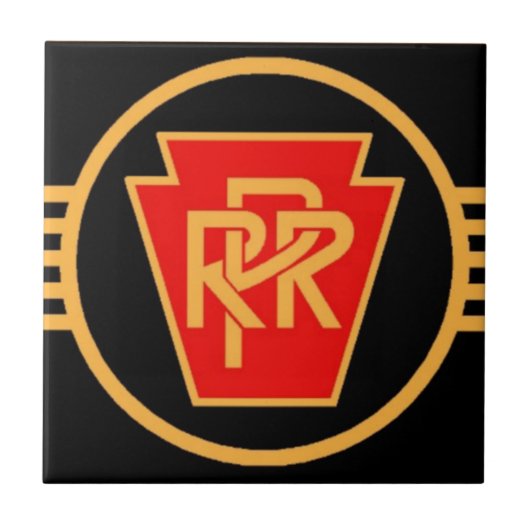 Pennsylvania Railroad Black en Gold Stone Coa Tegeltje (Voorkant)