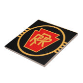 Pennsylvania Railroad Black en Gold Stone Coa Tegeltje (Zijkant)