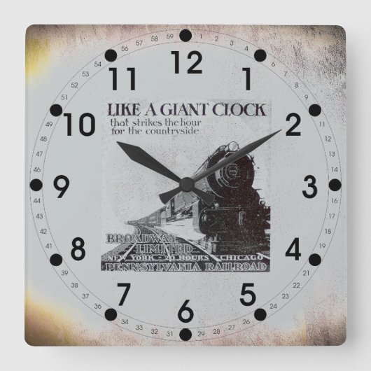 Pennsylvania Railroad Broadway Limited 1929 Vierkante Klok (Voorkant)