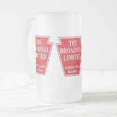 Pennsylvania Railroad Broadway Limited Beer Stein Matglas Bierpul (Voorkant links)