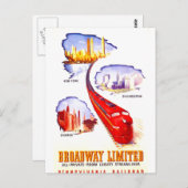 Pennsylvania Railroad Broadway Limited Streamliner Briefkaart (Voorkant / Achterkant)