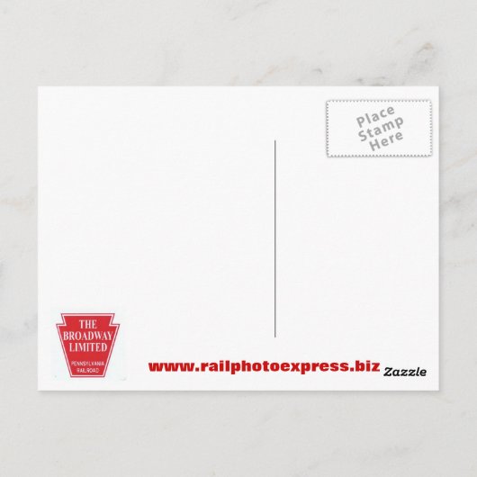 Pennsylvania Railroad Broadway Limited Streamliner Briefkaart (Achterkant)