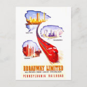 Pennsylvania Railroad Broadway Limited Streamliner Briefkaart (Voorkant)