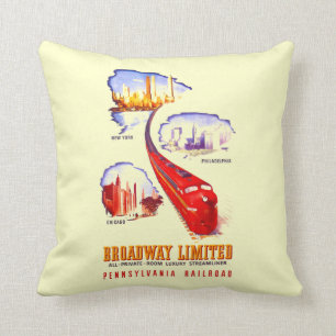 Pennsylvania Railroad Broadway Limited Streamliner Kussen