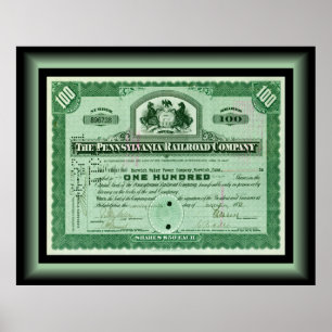 Pennsylvania Railroad Company ~ Stock Certificate Poster