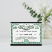 Pennsylvania Railroad CUSTOM Stock Certificate Briefkaart (Staand voorkant)