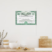 Pennsylvania Railroad CUSTOM Stock Certificate Pos Poster (Keuken)