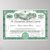 Pennsylvania Railroad CUSTOM Stock Certificate Poster (Voorkant)