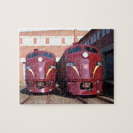 Pennsylvania Railroad E-8a,s (JTFS) 5809 en 5711 Legpuzzel (Horizontaal)