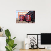 Pennsylvania Railroad E-8a,s (JTFS) 5809 en 5711 Poster (Thuiskantoor)