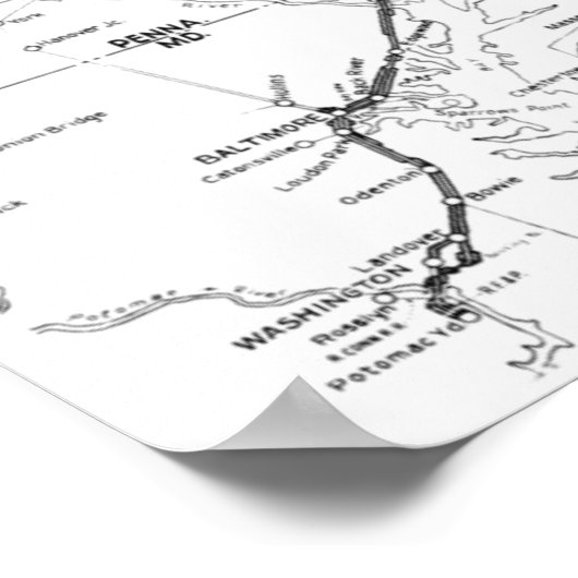 Pennsylvania Railroad Electrified Lines Map 1956 Poster (Hoek)