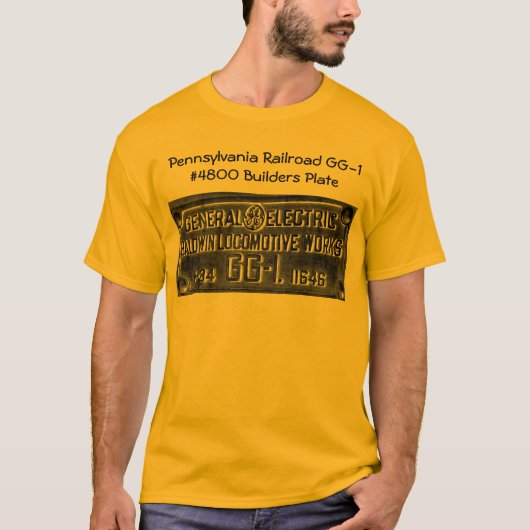 Pennsylvania Railroad GG-1 #4800 Builders Bord T-shirt (Voorkant)