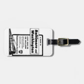 Pennsylvania Railroad Hourly Trains 1948 Bagagelabel (Voorkant horizontaal)