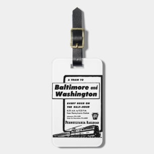 Pennsylvania Railroad Hourly Trains 1948 Bagagelabel