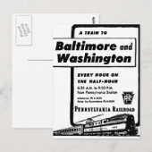 Pennsylvania Railroad Hourly Trains 1948 Briefkaart (Voorkant / Achterkant)