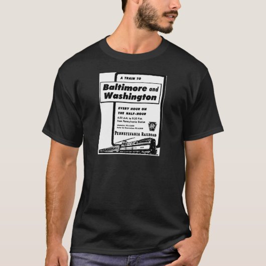Pennsylvania Railroad Hourly Trains 1948 T-shirt (Voorkant)