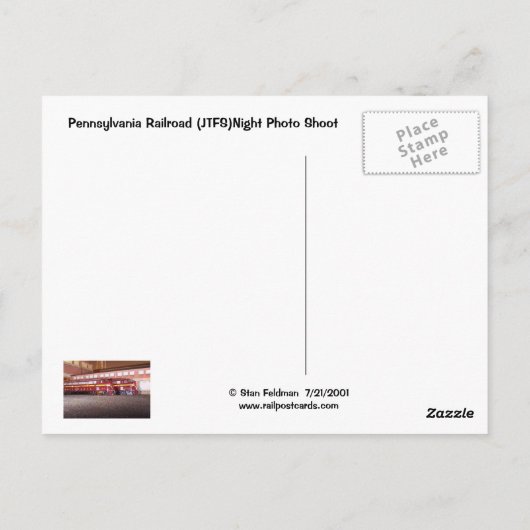 Pennsylvania Railroad (JTFS)Night Photo Shoot Briefkaart (Achterkant)